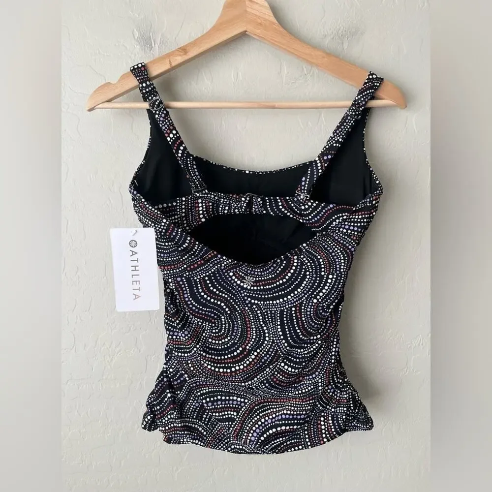 Athleta square neck tankini swim top 32D / DD NWT